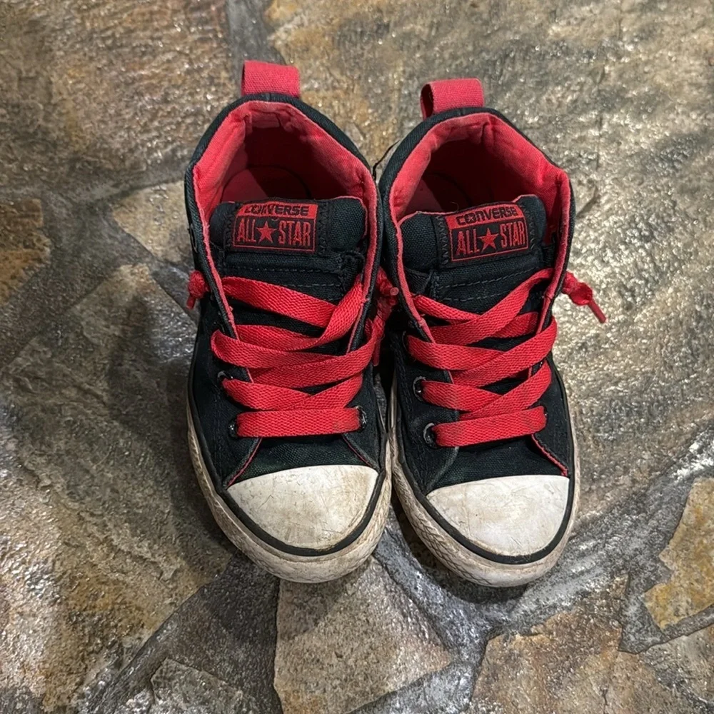 Converse Kids Black and Red Sneakers